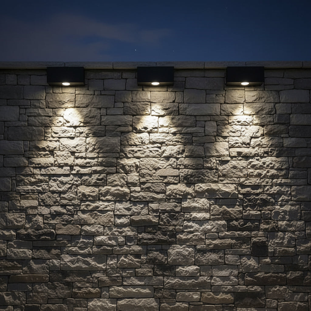 Solar Outdoor Wall Light IP65 Waterproof for Garden Fence Stairs and Pathway