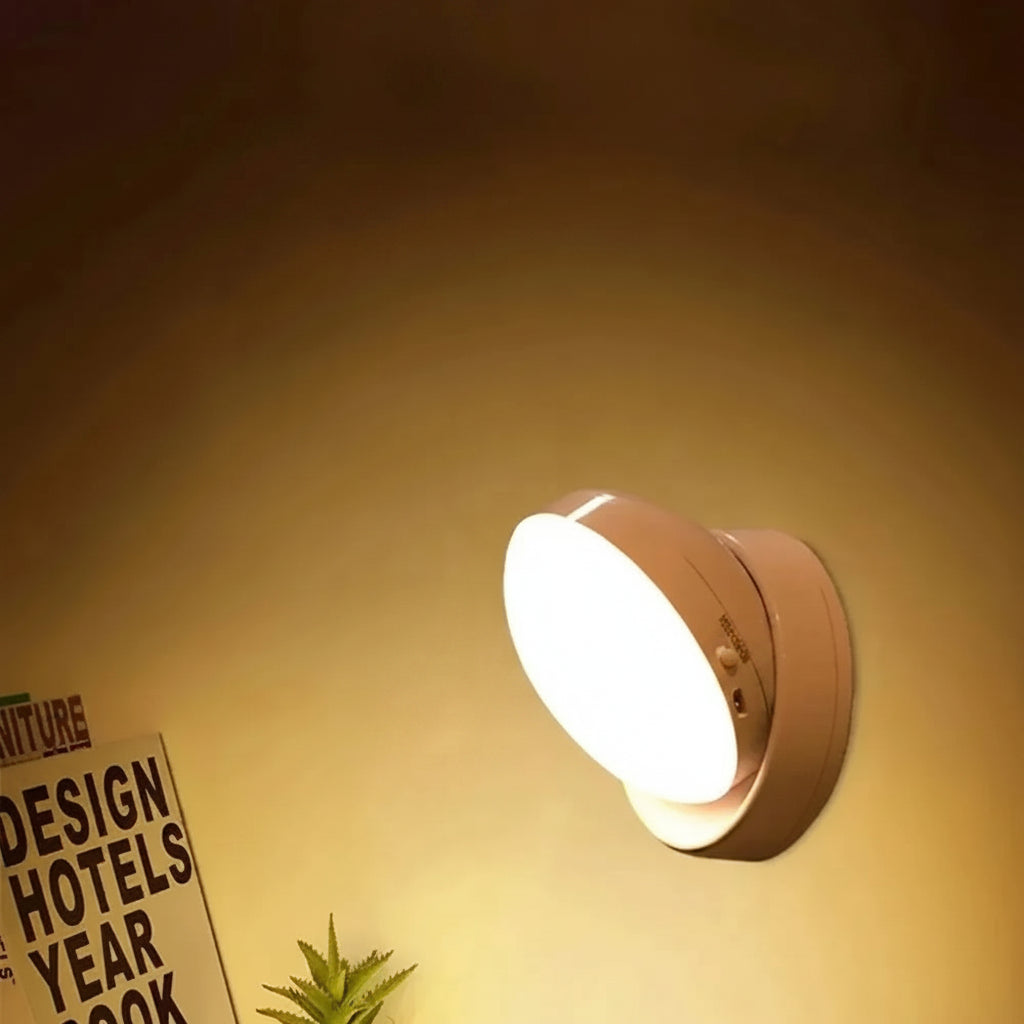 Rechargeable Motion Sensor LED Night Light with 360° Rotating Magnetic Mount for Kitchen and Bedroom