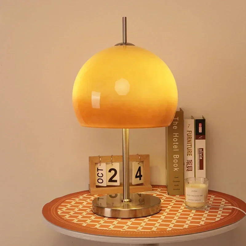 Vintage Bauhaus Stained Glass Mushroom LED Floor Lamp for Living Room and Bedroom