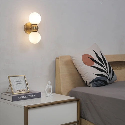 Creative Glass Ball Wall Lamps Modern Bedroom Bedside Lamp Living Room Background Wall Lights Home Decoration Lighting Fixtures