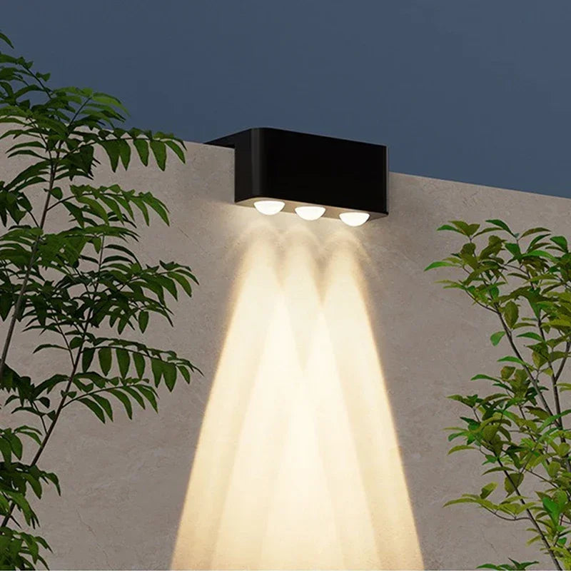 Solar Outdoor Wall Light IP65 Waterproof for Garden Fence Stairs and Pathway