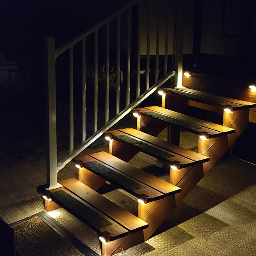 Solar LED Step Light Outdoor Waterproof Stair Lamp for Garden Patio Fence Deck Path