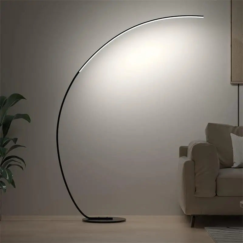 Nordic LED Corner Floor Lamp in Black and White for Living Room and Bedroom
