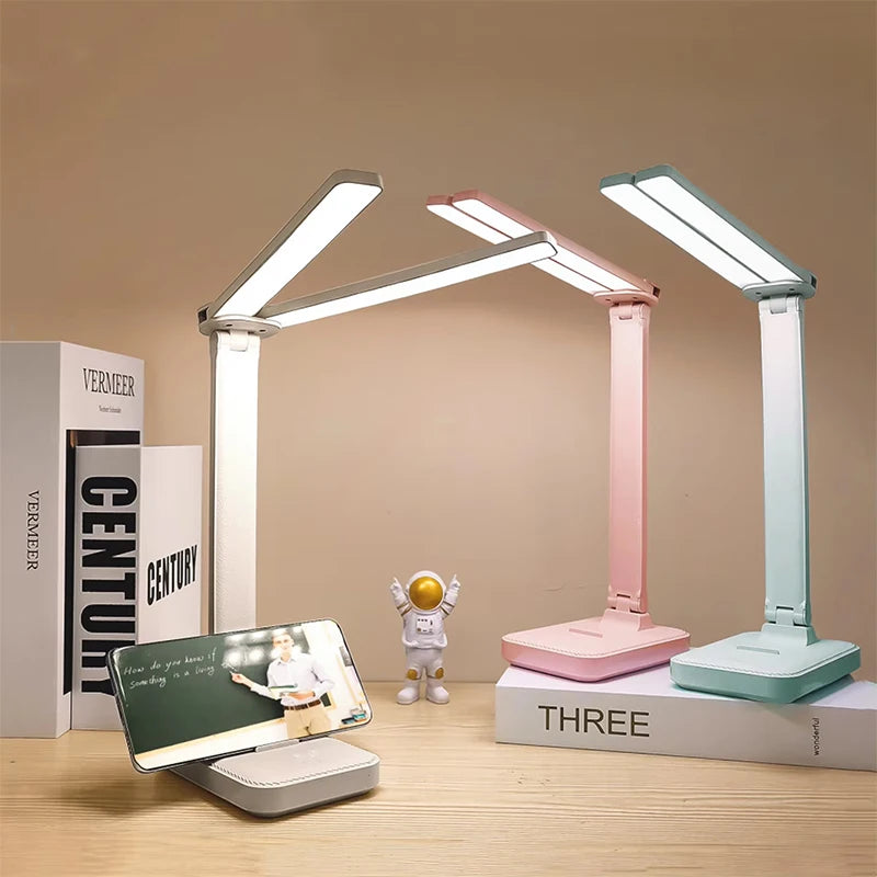 USB Rechargeable Foldable Touch LED Desk Lamp with Eye Protection for Bedroom and Study
