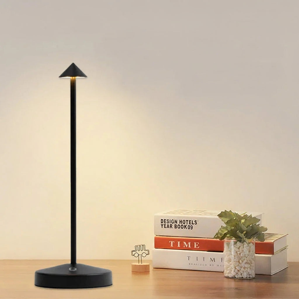 Rechargeable Touch LED Table Lamp with 3-Color Dimming for Restaurant Hotel and Bedroom