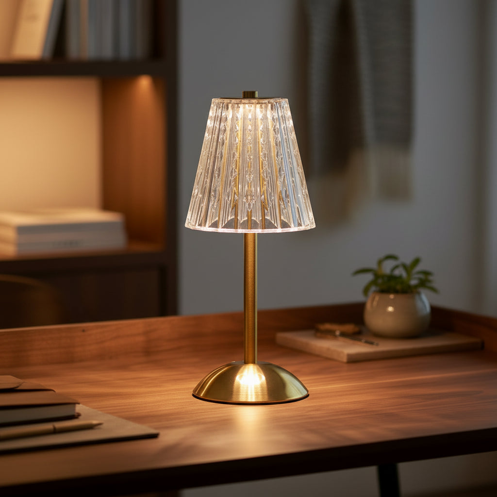 Diamond Crystal Touch LED Night Lamp with USB Charging for Bedroom Bedside
