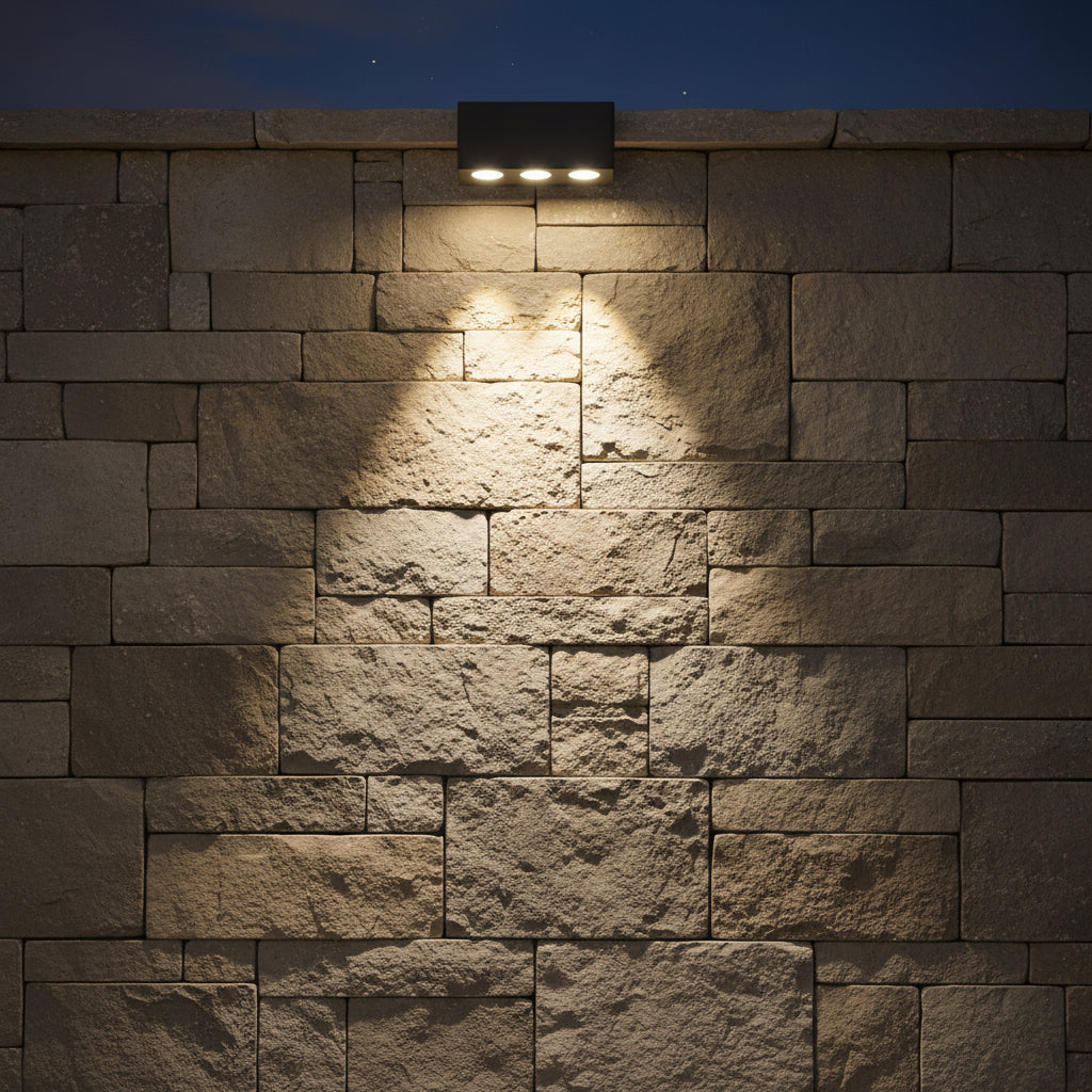 Solar Outdoor Wall Light IP65 Waterproof for Garden Fence Stairs and Pathway