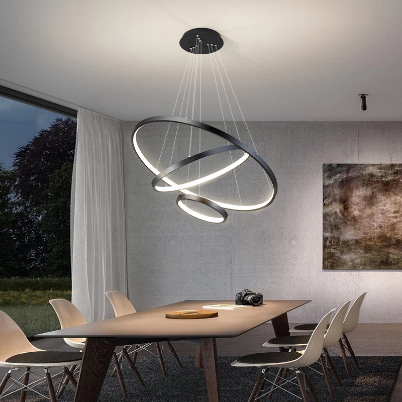 Modern Iron LED Ceiling Chandelier for Villa Living Room Bedroom and Dining Room