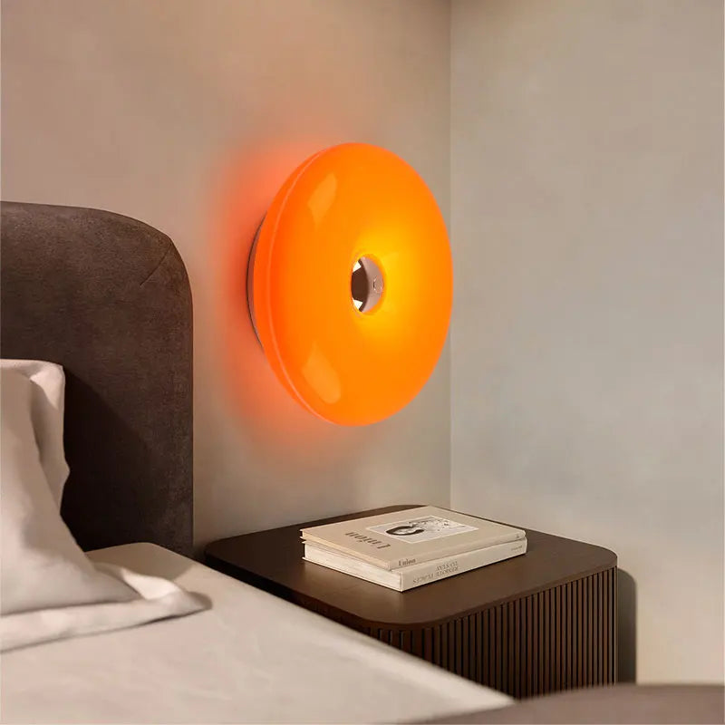 Donut Wall Lamp LED Rechargeable Touch Dimmable Decorative Plastic Ambient Light for Bedroom Office
