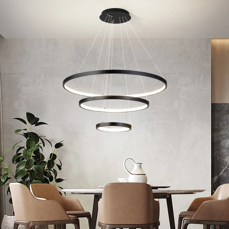 Modern Iron LED Ceiling Chandelier for Villa Living Room Bedroom and Dining Room