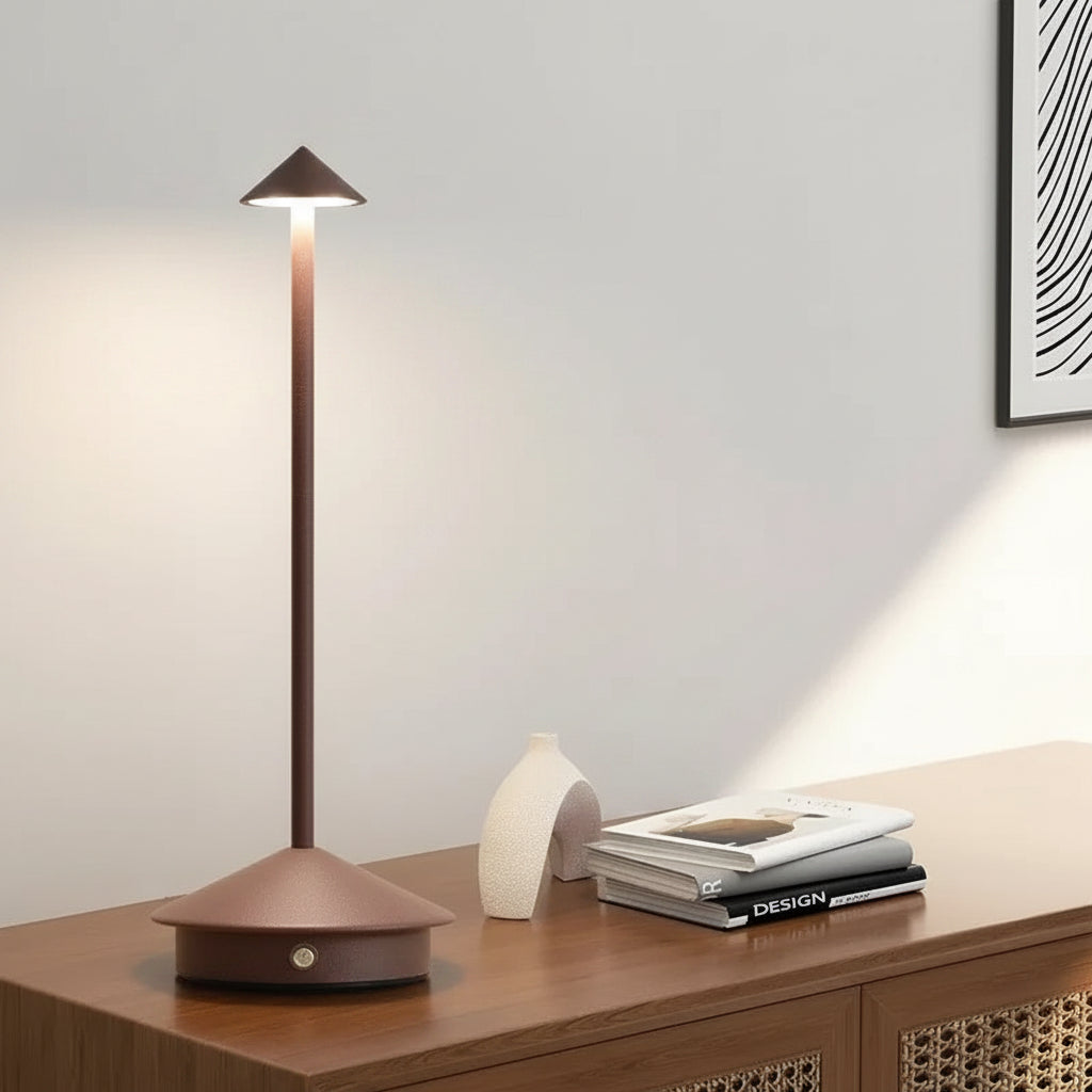 Rechargeable Touch LED Table Lamp with 3-Color Dimming for Restaurant Hotel and Bedroom