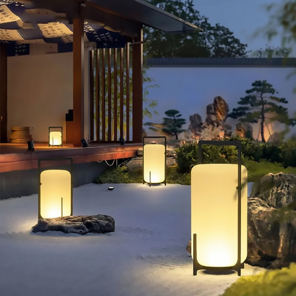 Modern LED Floor Lamp White Acrylic Black Metal Stand for Living Room Bedroom Garden Hotel Dining Room
