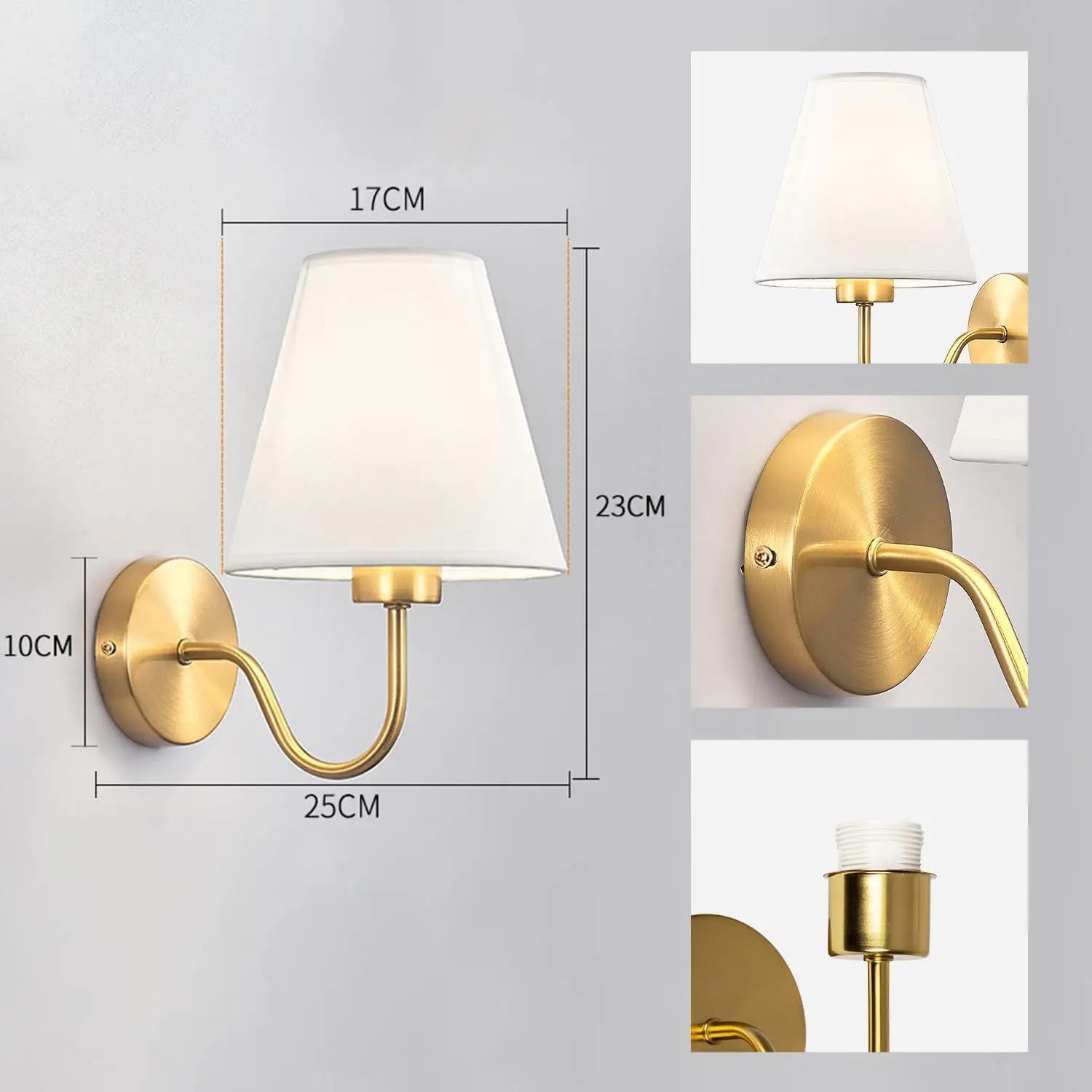 Nordic Fabric Lampshade Wall Lamps House Corridor Hallway Wall Sconce Lamp Living Room Bedroom Wall Lights Bedside Wall Lamp E27