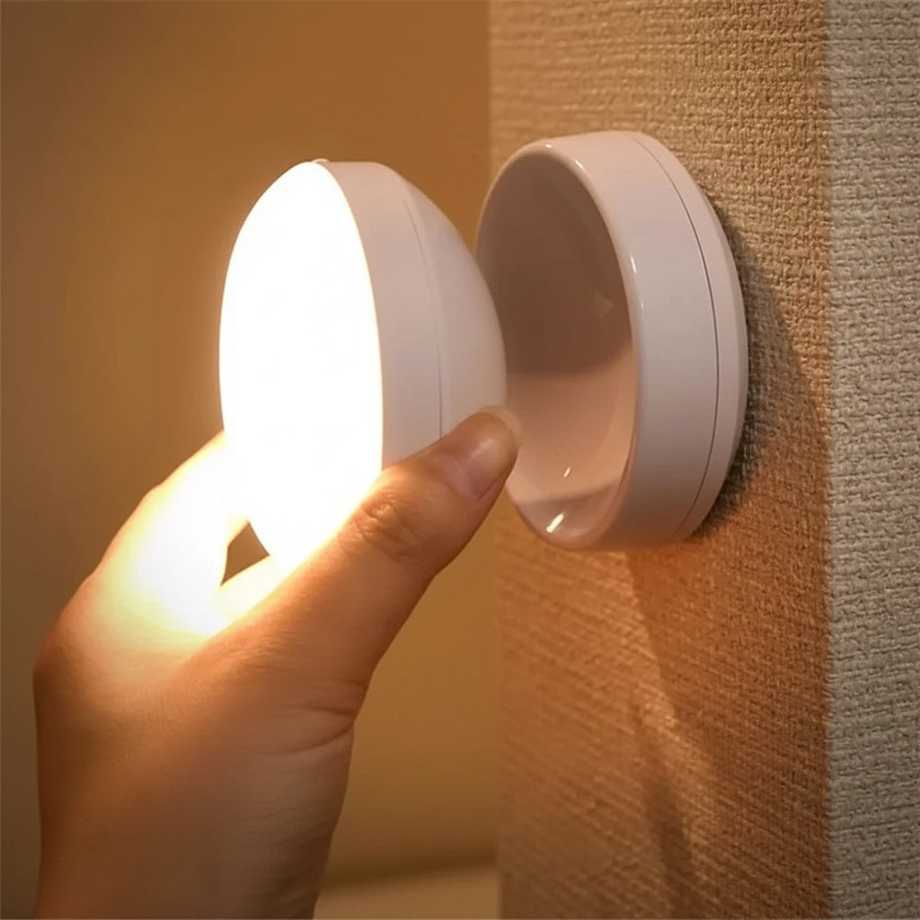 Rechargeable Motion Sensor LED Night Light with 360° Rotating Magnetic Mount for Kitchen and Bedroom