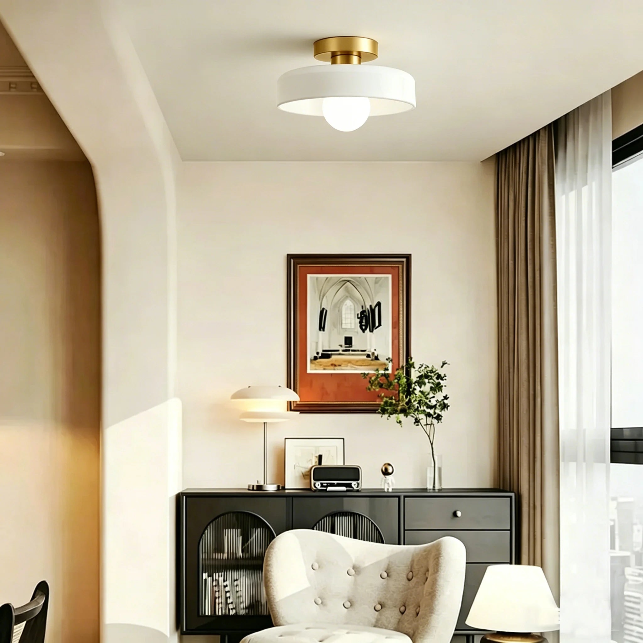 Nordic Vintage Glass E27 Ceiling Light for Hallway Living Room and Bedroom