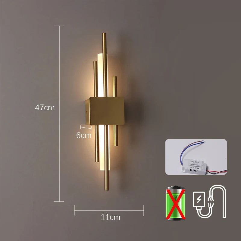 Nordic LED Wall Lamp Indoor Lighting Rechargeable Bedroom Bedside Living Room For Home Stairs Decoration Lamps Modern Wall Light