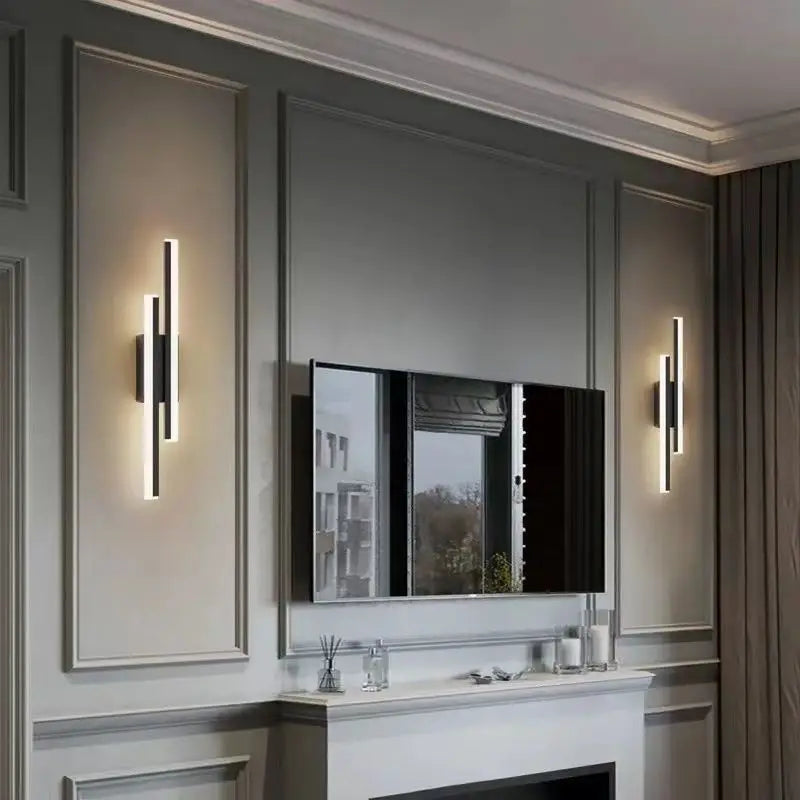 Modern Copper Pipe Acrylic LED Wall Sconce for Bedroom Living Room and Corridor