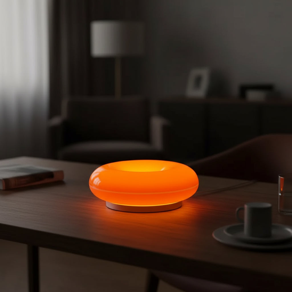 Donut Wall Lamp LED Rechargeable Touch Dimmable Decorative Plastic Ambient Light for Bedroom Office