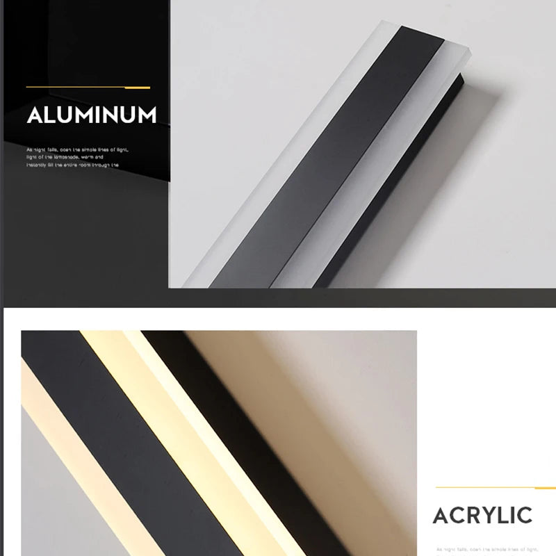 Modern IP65 Waterproof Long Strip LED Outdoor Wall Lamp for Garden and Porch
