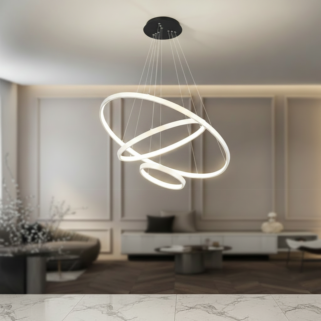 Modern Iron LED Ceiling Chandelier for Villa Living Room Bedroom and Dining Room