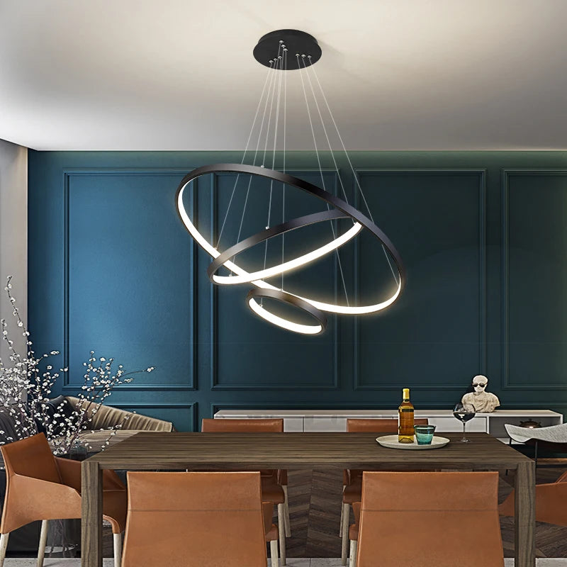 Modern Iron LED Ceiling Chandelier for Villa Living Room Bedroom and Dining Room
