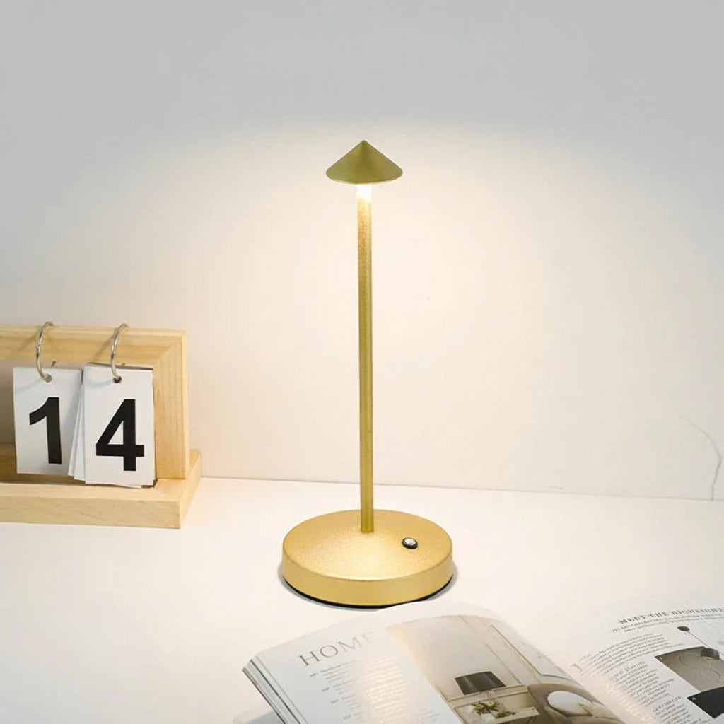 Rechargeable Touch LED Table Lamp with 3-Color Dimming for Restaurant Hotel and Bedroom