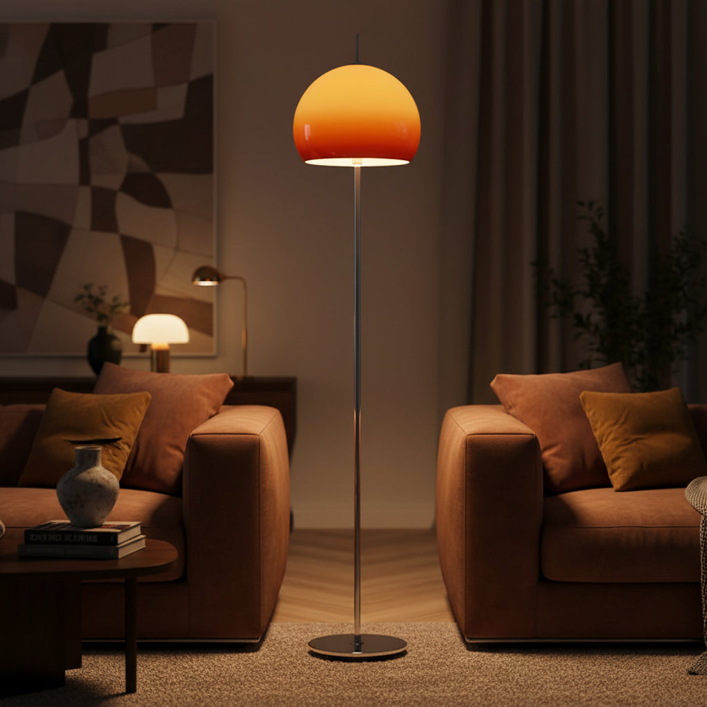 Vintage Bauhaus Stained Glass Mushroom LED Floor Lamp for Living Room and Bedroom