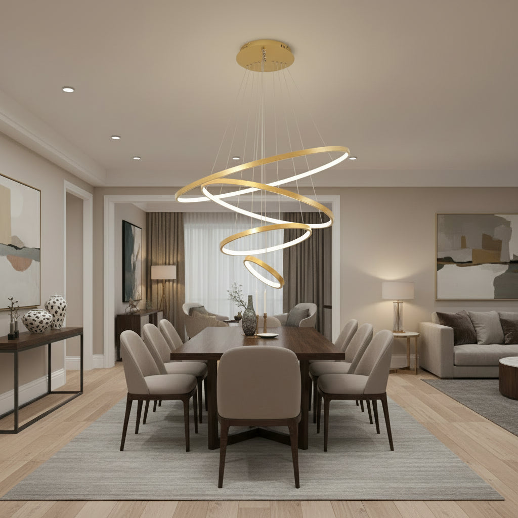 Modern Iron LED Ceiling Chandelier for Villa Living Room Bedroom and Dining Room