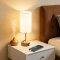 Dimmable LED Table Lamp with USB Charging Port and AC Outlet for Bedroom and Living Room