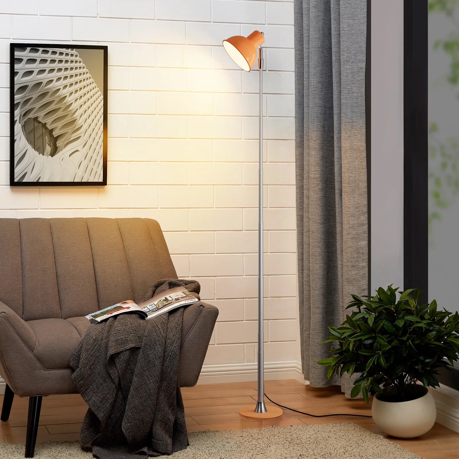 Modern Dimmable Telescopic LED Floor Lamp 145cm for Living Room Bedroom and Study