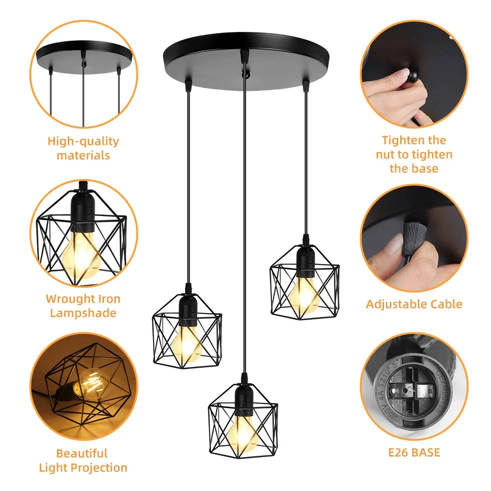 Vintage Chandelier Led Ceiling Lighting Nordic Style Hanging Lamp Dining Living Room Home Christmas Decor Pendant Light kitchen