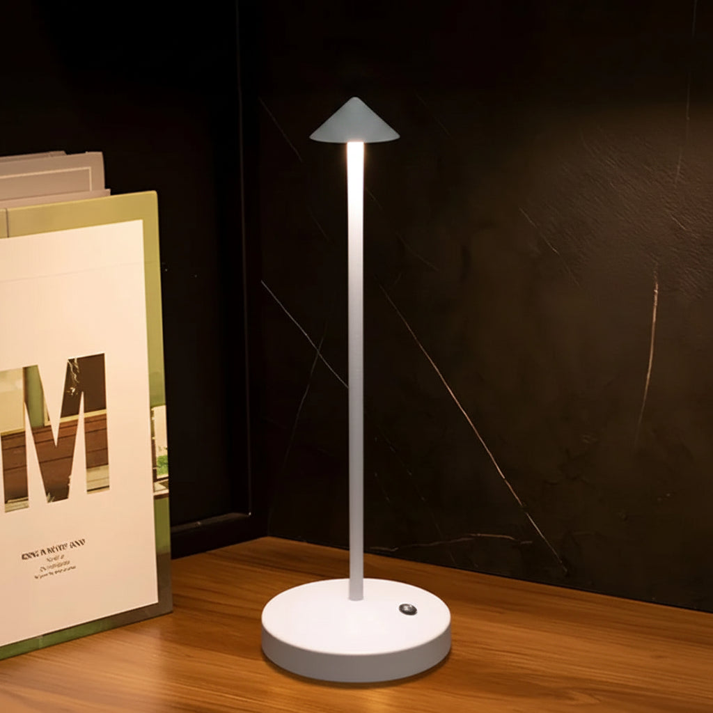 Rechargeable Touch LED Table Lamp with 3-Color Dimming for Restaurant Hotel and Bedroom