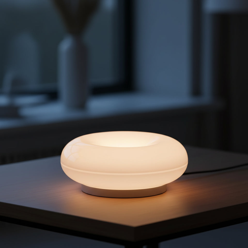 Donut Wall Lamp LED Rechargeable Touch Dimmable Decorative Plastic Ambient Light for Bedroom Office