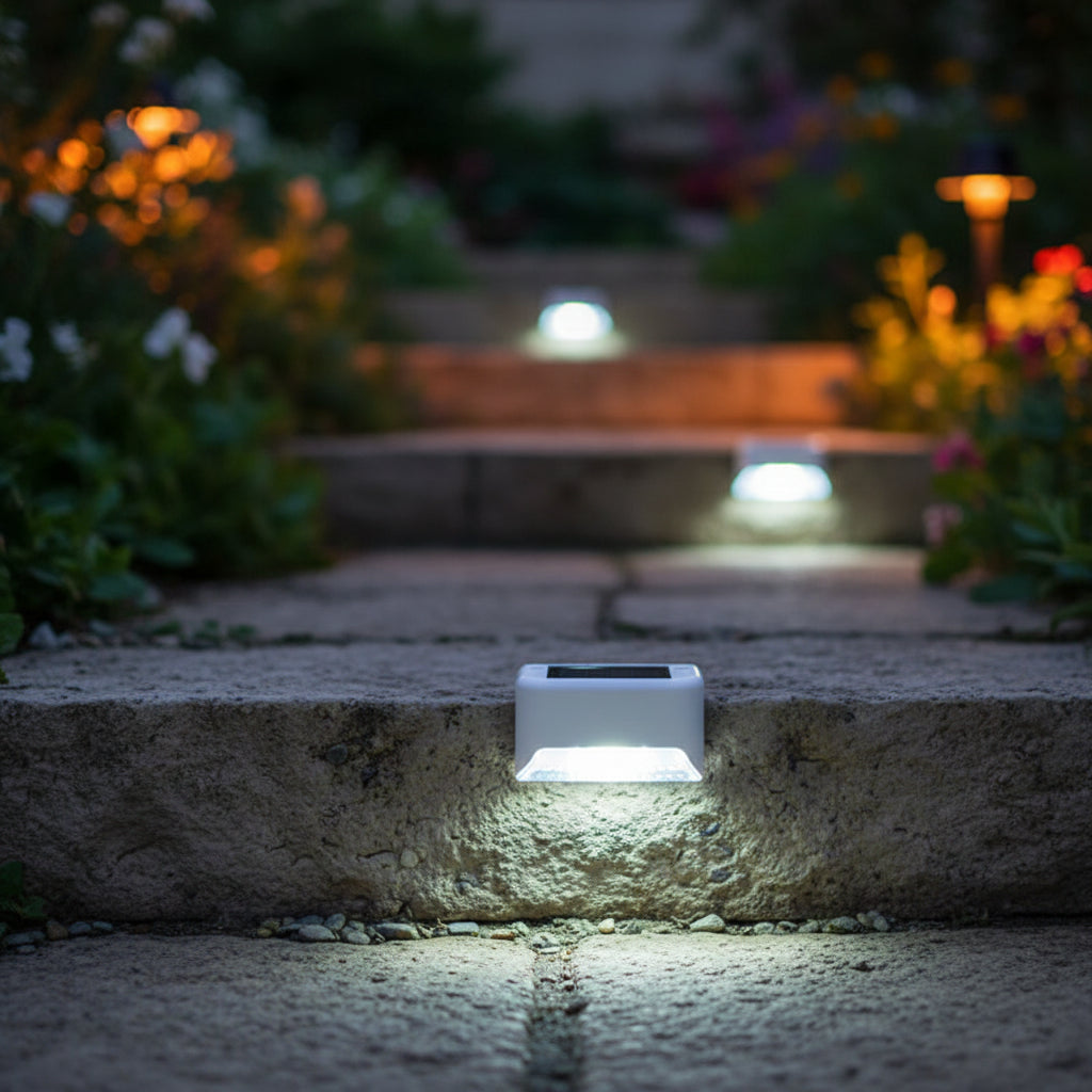 Solar LED Step Light Outdoor Waterproof Stair Lamp for Garden Patio Fence Deck Path