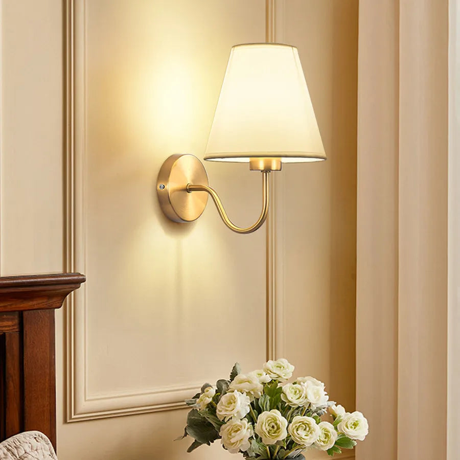 Nordic Fabric Wall Sconce Lamp for Bedroom Living Room and Hallway