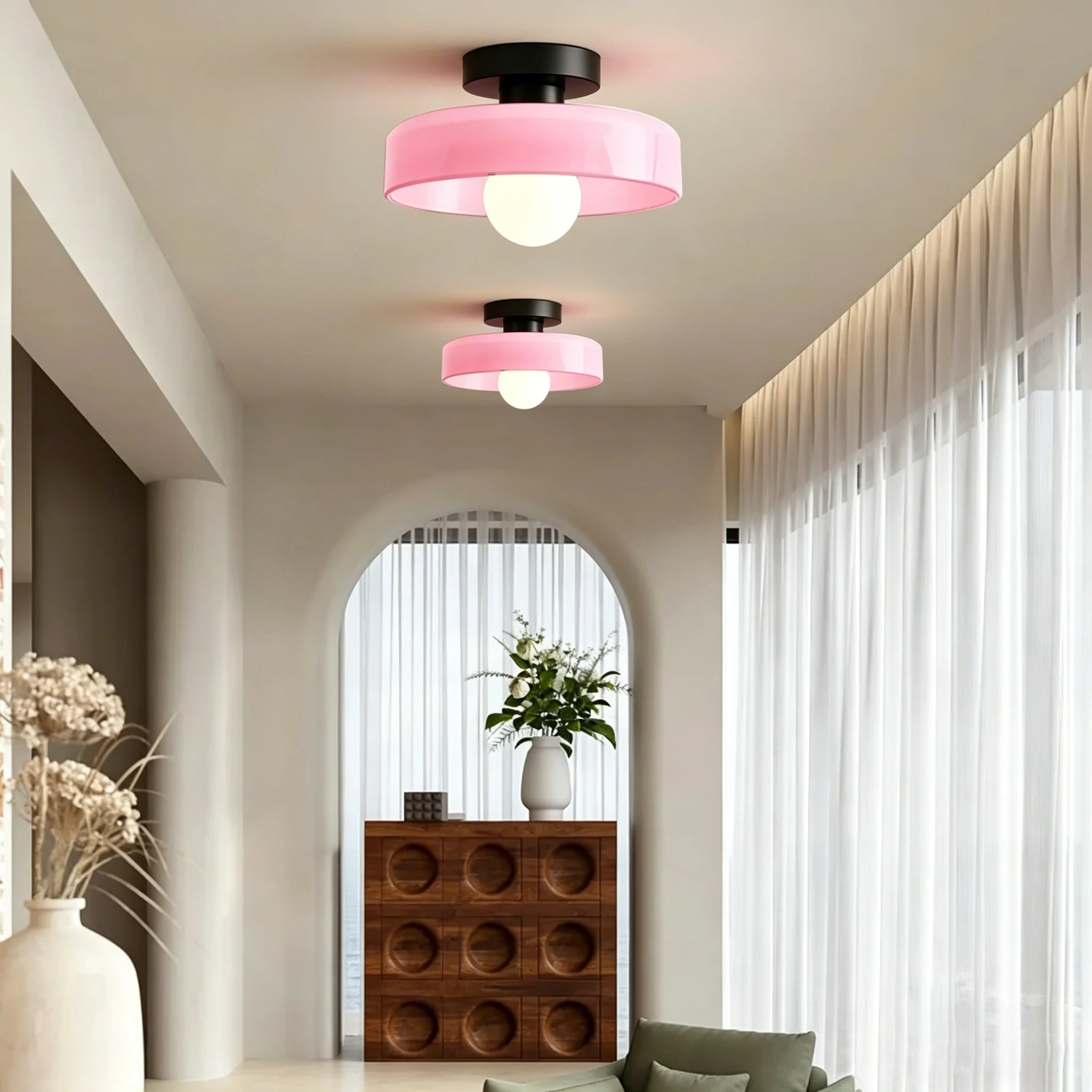 Nordic Vintage Glass E27 Ceiling Light for Hallway Living Room and Bedroom