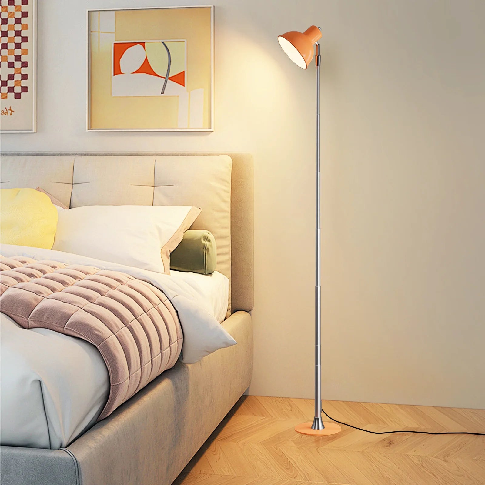 Modern Dimmable Telescopic LED Floor Lamp 145cm for Living Room Bedroom and Study