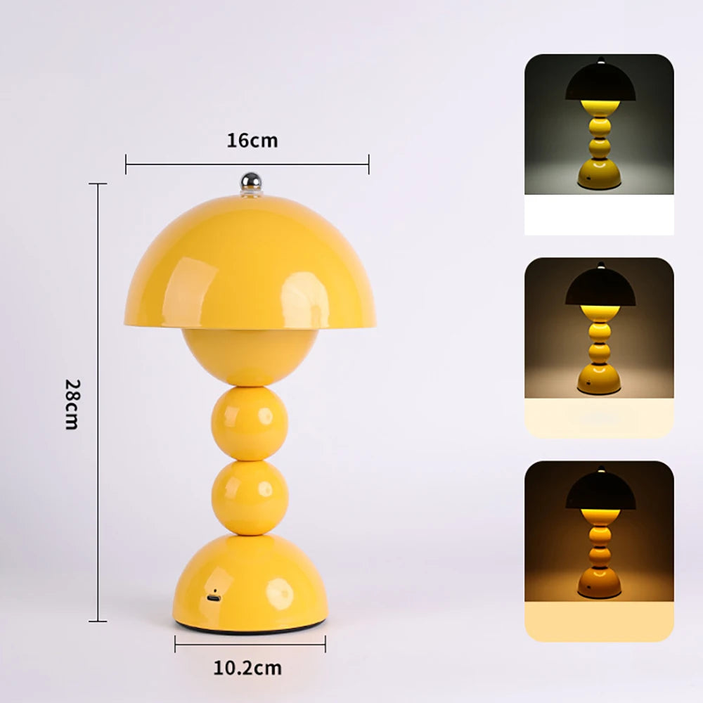 Top Touch Switch Nordic LED Table Lamp 3 Color Stepless Dimming Creative Table Lamp for Home Office DecorT