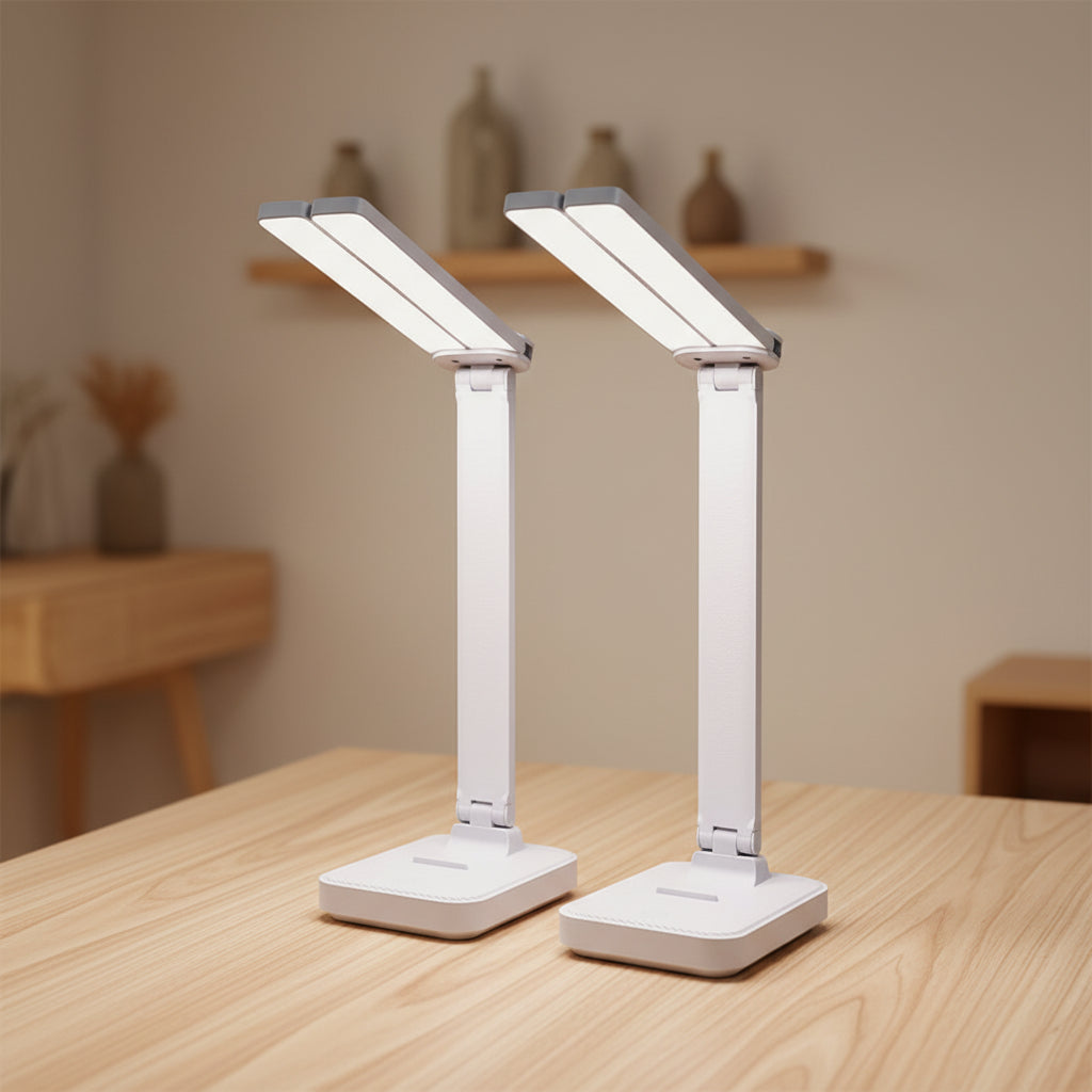 USB Rechargeable Foldable Touch LED Desk Lamp with Eye Protection for Bedroom and Study