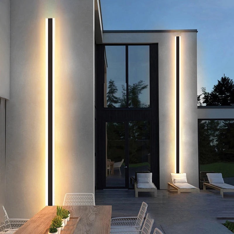 Modern IP65 Waterproof Long Strip LED Outdoor Wall Lamp for Garden and Porch