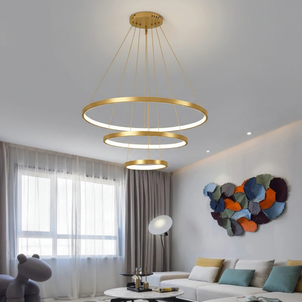 Modern Iron LED Ceiling Chandelier for Villa Living Room Bedroom and Dining Room