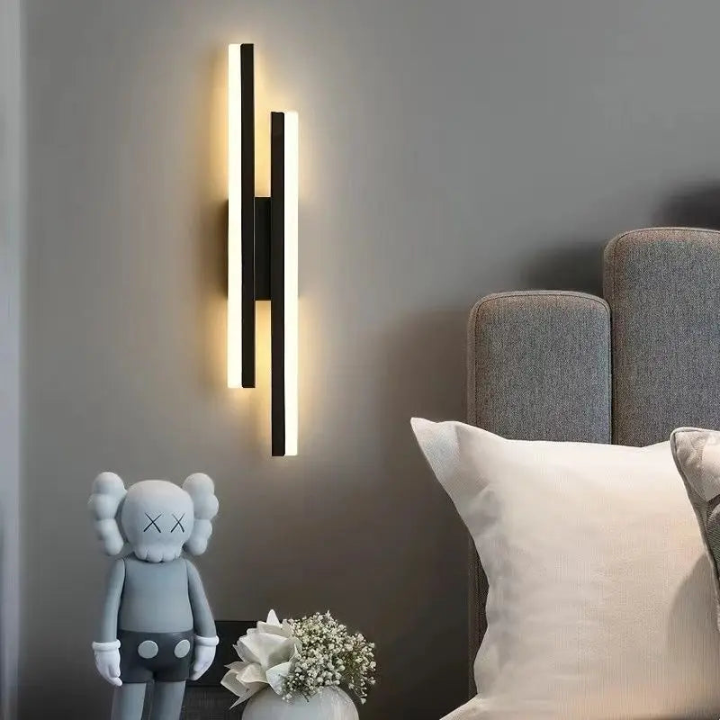 Modern Copper Pipe Acrylic LED Wall Sconce for Bedroom Living Room and Corridor