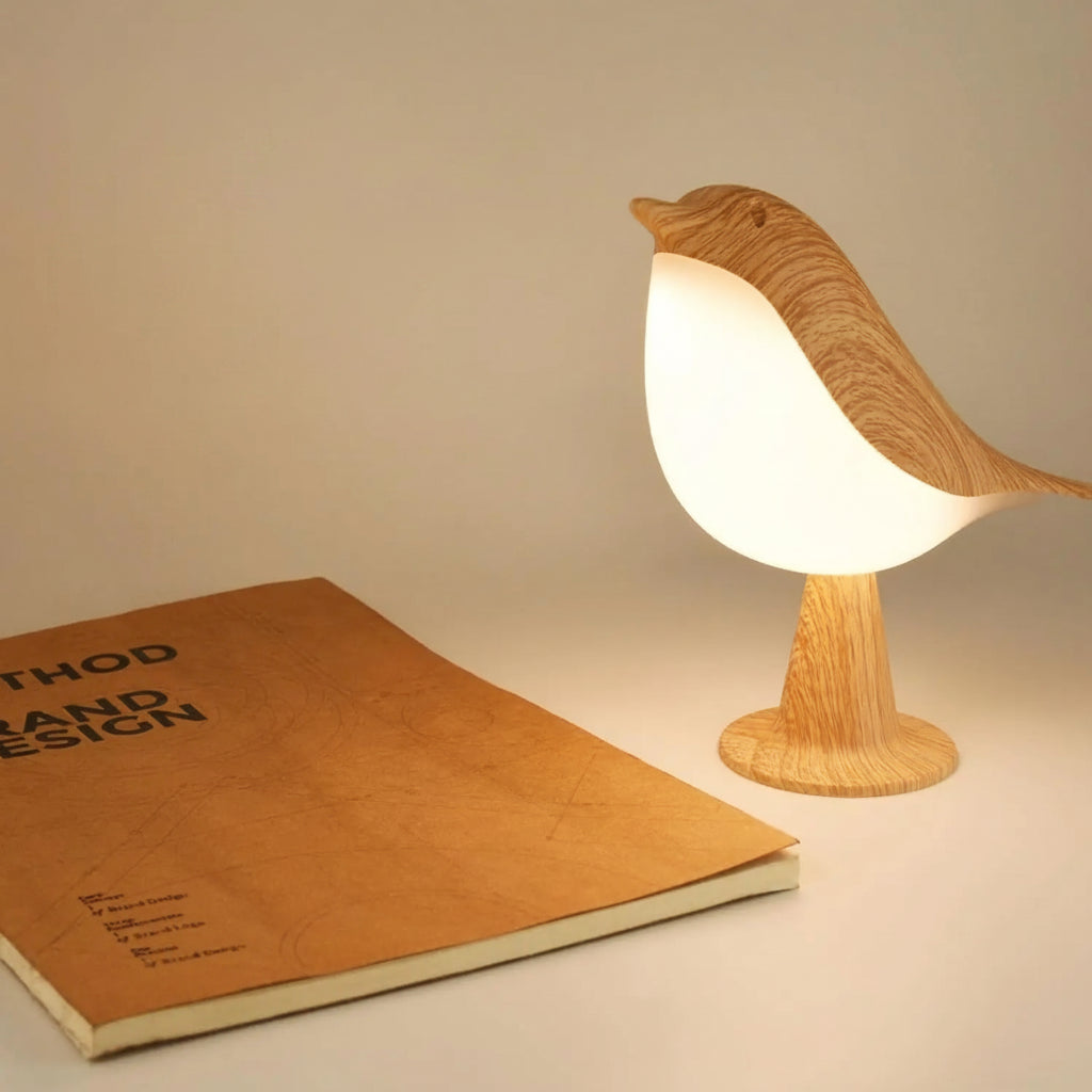Art Deco Bird Touch LED Table Lamp USB Rechargeable with 3-Level Dimming