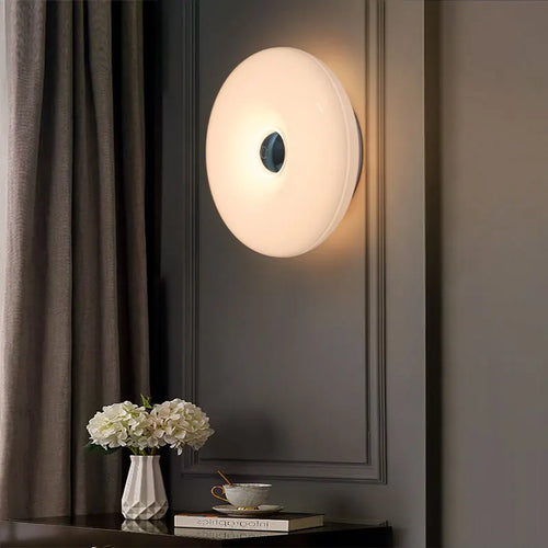 Donut Wall Lamp LED Rechargeable Touch Dimmable Decorative Plastic Ambient Light for Bedroom Office