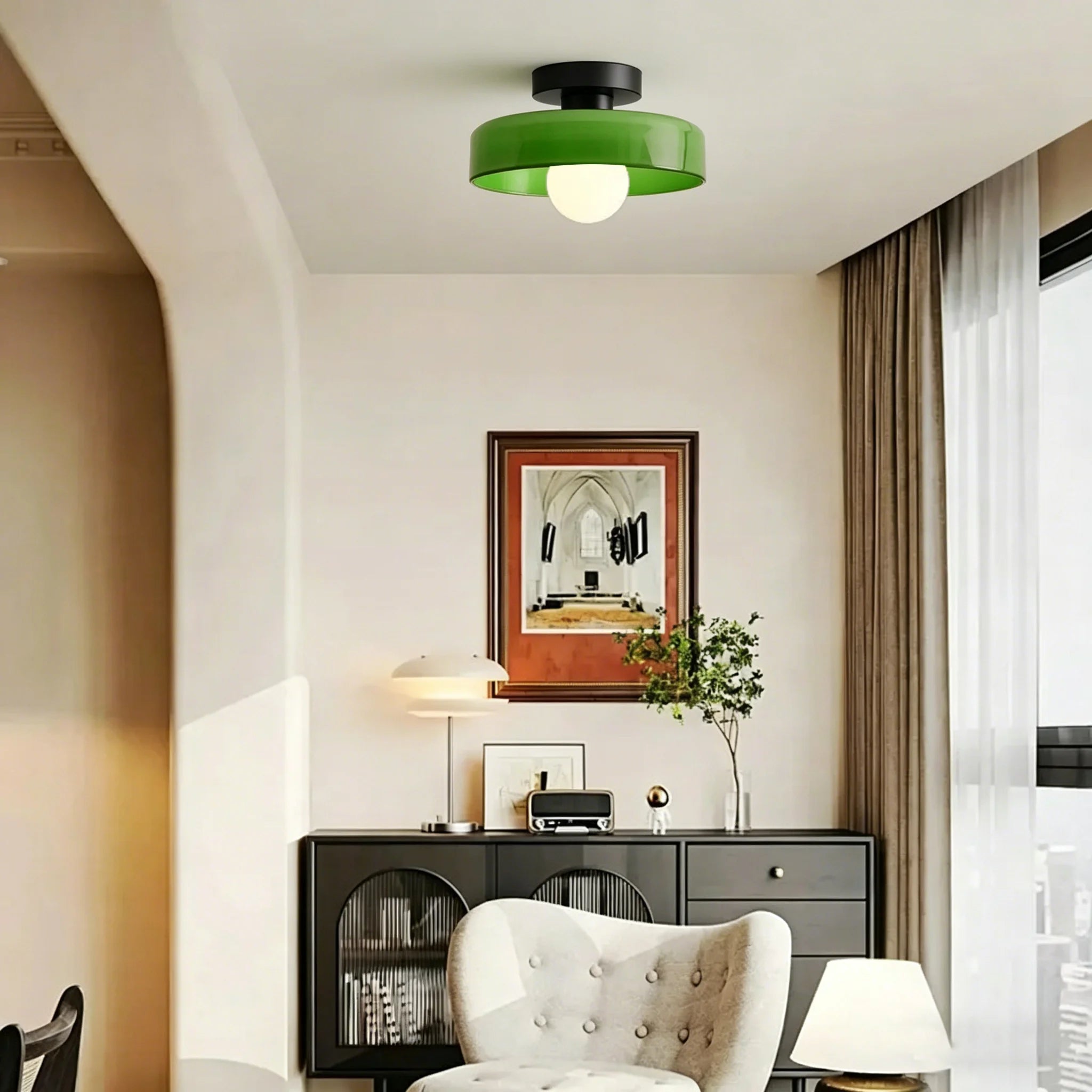 Nordic Vintage Glass E27 Ceiling Light for Hallway Living Room and Bedroom