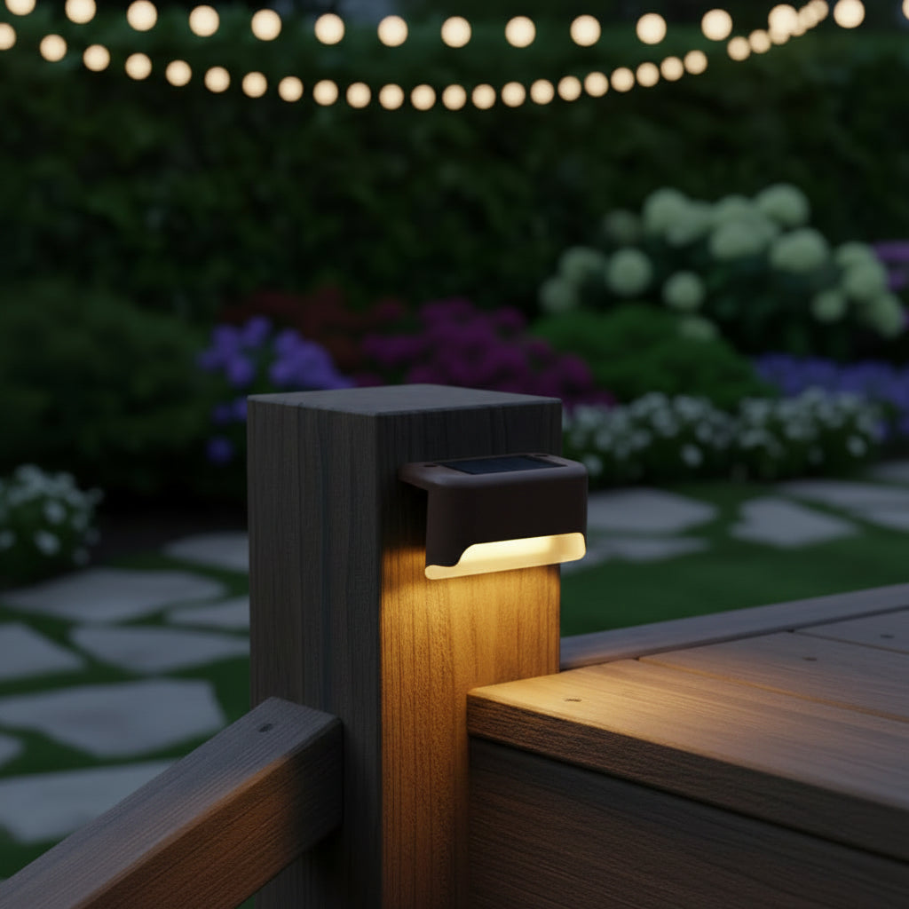 Solar LED Step Light Outdoor Waterproof Stair Lamp for Garden Patio Fence Deck Path