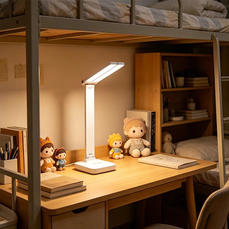 USB Rechargeable Foldable Touch LED Desk Lamp with Eye Protection for Bedroom and Study