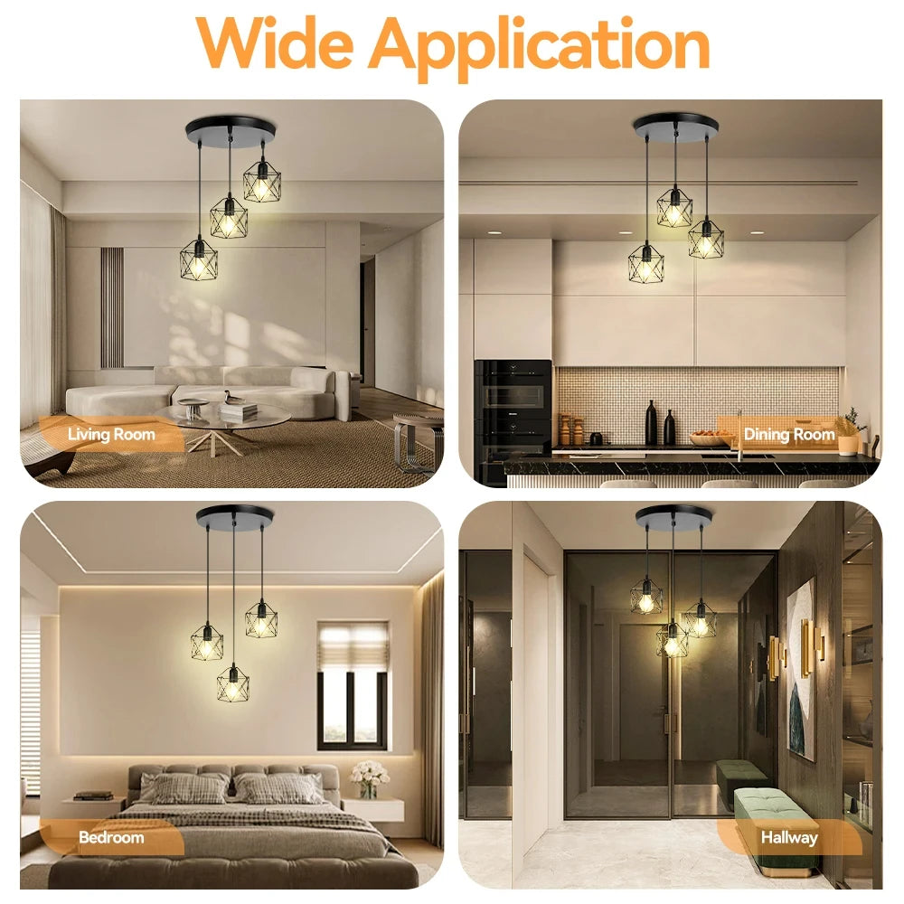 Vintage Chandelier Led Ceiling Lighting Nordic Style Hanging Lamp Dining Living Room Home Christmas Decor Pendant Light kitchen