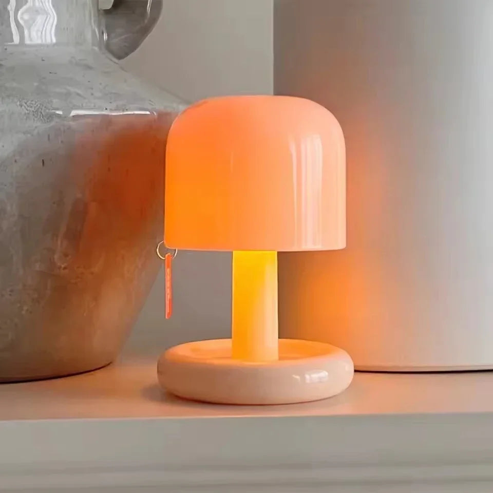 Mini Mushroom Rechargeable LED Night Light for Bedroom Bedside and Kids Gift