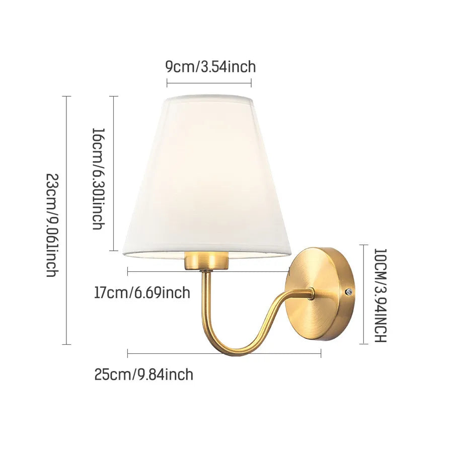 Nordic Fabric Wall Sconce Lamp for Bedroom Living Room and Hallway